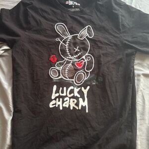 BKYS LUCKY CHARM T-SHIRT BLACK BUNNY EMBROIDERY Men’s Adult SIZE Medium